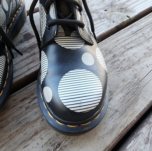 Dr. Martens Black and White Polka Dot Boots - Picture 3 of 10